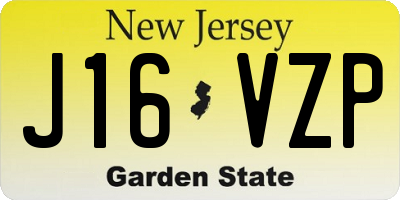 NJ license plate J16VZP