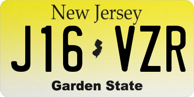 NJ license plate J16VZR