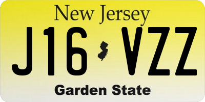 NJ license plate J16VZZ