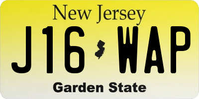 NJ license plate J16WAP