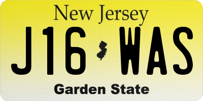 NJ license plate J16WAS
