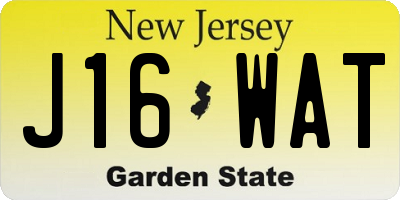 NJ license plate J16WAT