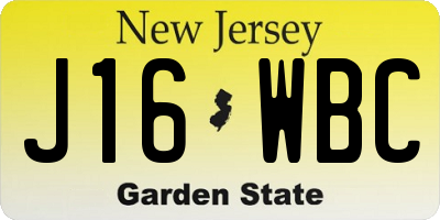 NJ license plate J16WBC