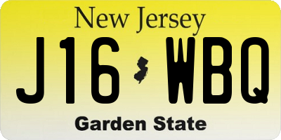 NJ license plate J16WBQ
