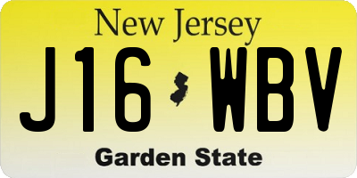 NJ license plate J16WBV