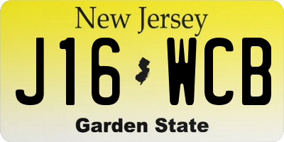 NJ license plate J16WCB