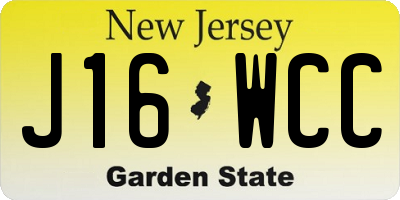 NJ license plate J16WCC