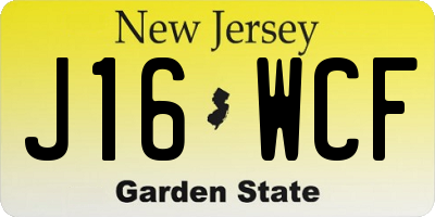 NJ license plate J16WCF