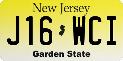 NJ license plate J16WCI