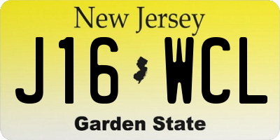 NJ license plate J16WCL
