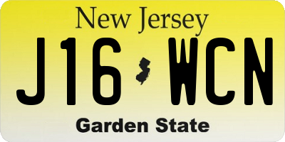 NJ license plate J16WCN