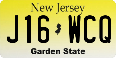 NJ license plate J16WCQ
