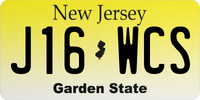 NJ license plate J16WCS