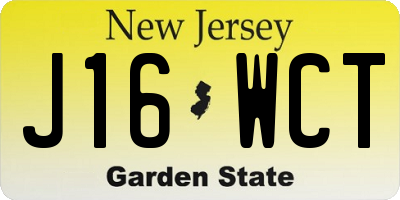 NJ license plate J16WCT