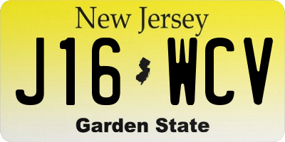 NJ license plate J16WCV