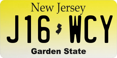 NJ license plate J16WCY