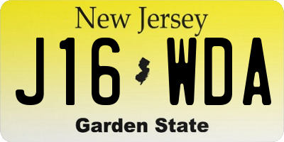 NJ license plate J16WDA