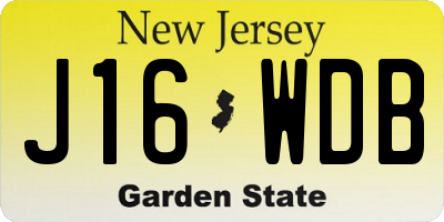 NJ license plate J16WDB