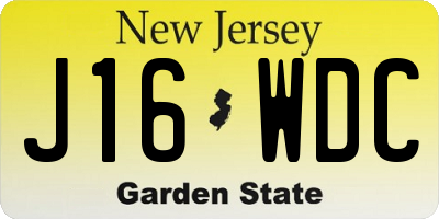 NJ license plate J16WDC