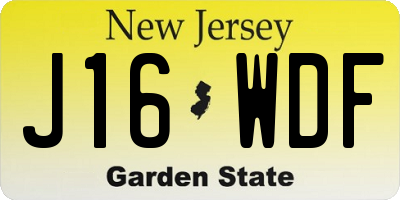 NJ license plate J16WDF