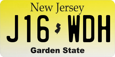 NJ license plate J16WDH