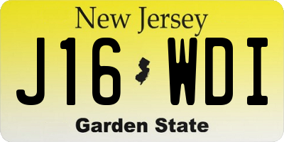 NJ license plate J16WDI