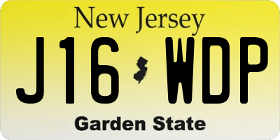 NJ license plate J16WDP