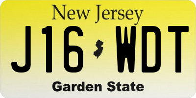 NJ license plate J16WDT