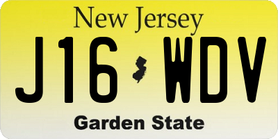 NJ license plate J16WDV