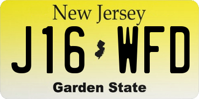 NJ license plate J16WFD