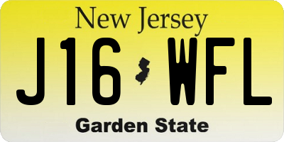NJ license plate J16WFL