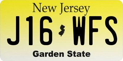 NJ license plate J16WFS