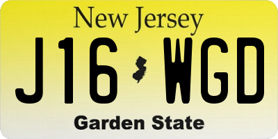 NJ license plate J16WGD