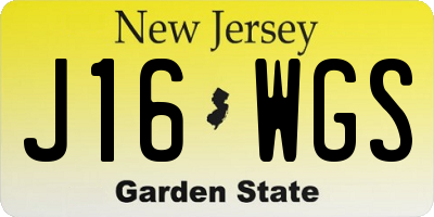 NJ license plate J16WGS