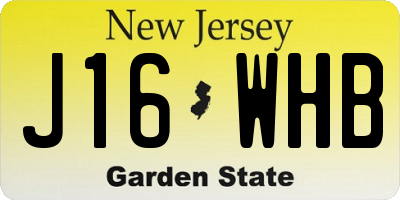NJ license plate J16WHB