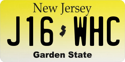 NJ license plate J16WHC