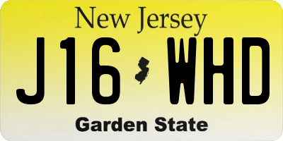 NJ license plate J16WHD