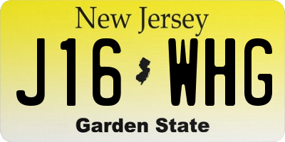 NJ license plate J16WHG