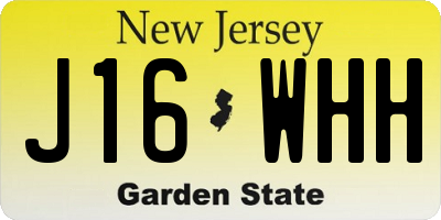 NJ license plate J16WHH