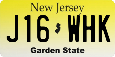 NJ license plate J16WHK