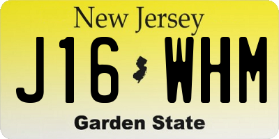 NJ license plate J16WHM