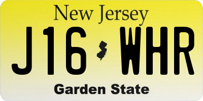 NJ license plate J16WHR