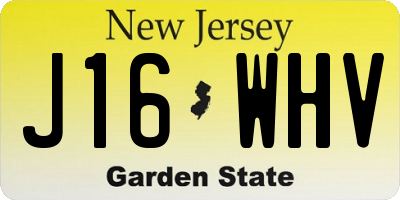 NJ license plate J16WHV