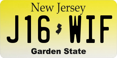 NJ license plate J16WIF