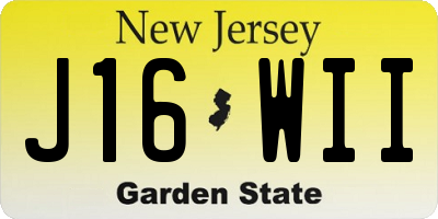 NJ license plate J16WII