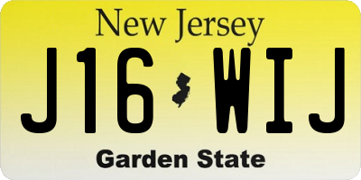 NJ license plate J16WIJ