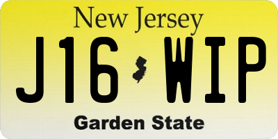 NJ license plate J16WIP