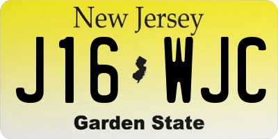 NJ license plate J16WJC