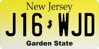 NJ license plate J16WJD