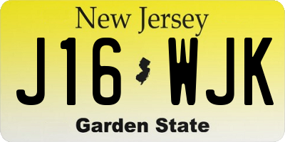 NJ license plate J16WJK